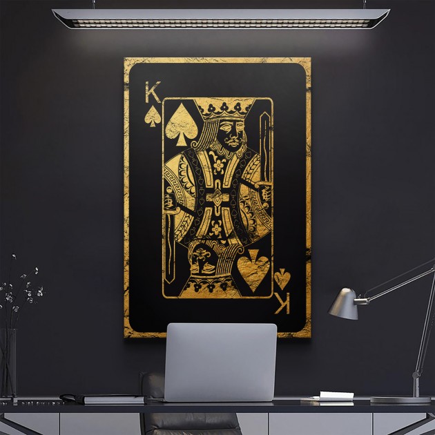 The Accent In Interior Canvas Prints Gold King Of Spades Canvasway